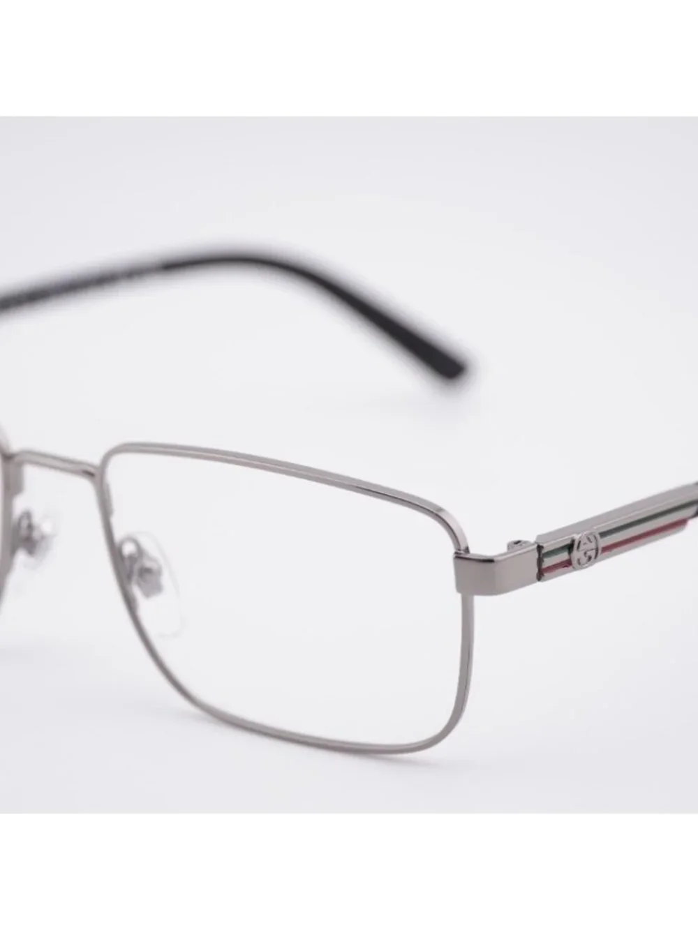 Gucci GG1291O 001 Eyeglasses Ruthenium 55mm Rectangle Frame